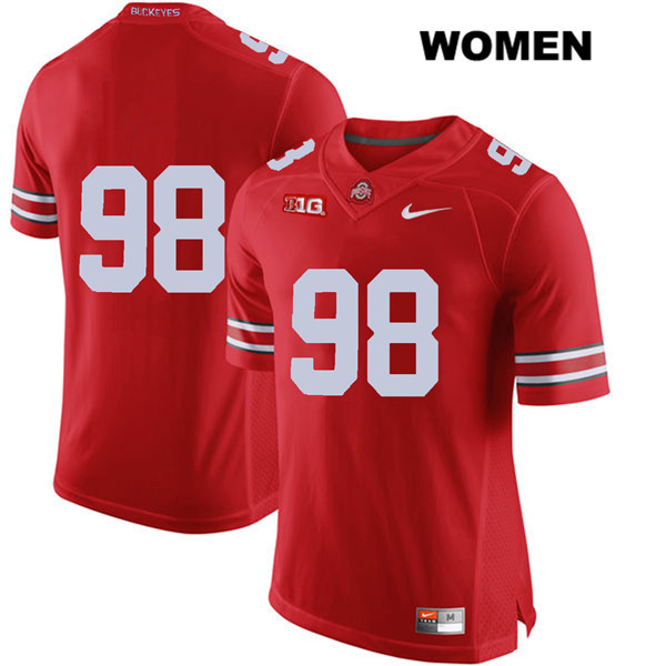 Ohio State Buckeyes Women's Jerron Cage #98 Red Authentic Nike No Name College NCAA Stitched Football Jersey NX19N25ZO